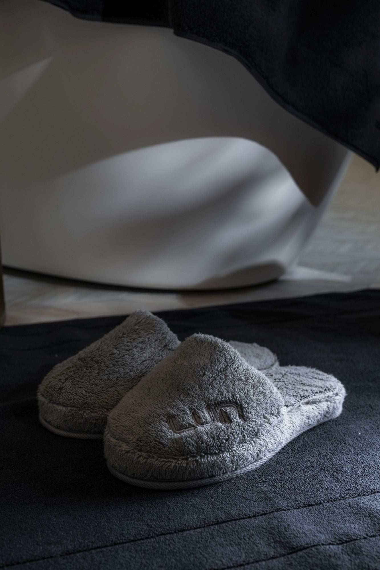 Cosy Bath Slippers Granite