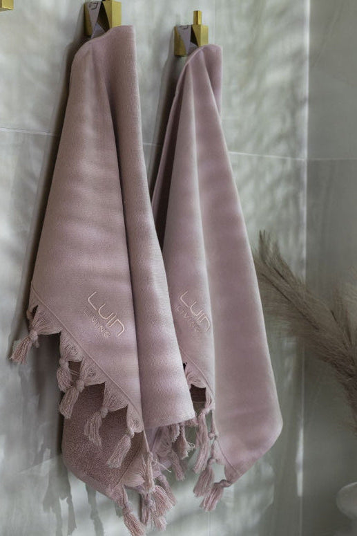 Organic Hand Towel 50x70cm Dusty Rose