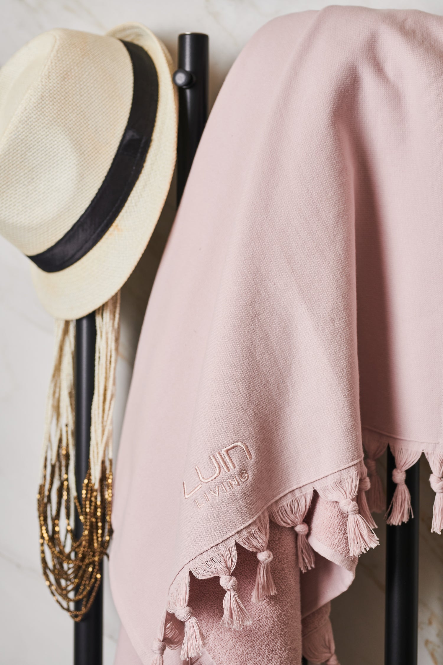 Organic Bath & Beach Towel 100x180cm Dusty Rose