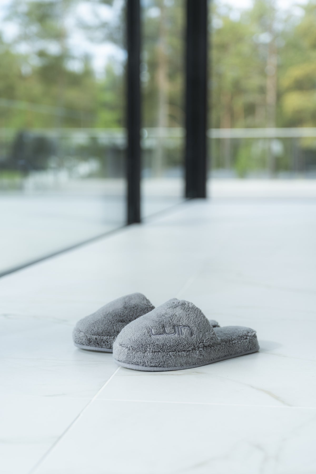 Cosy Bath Slippers Granite