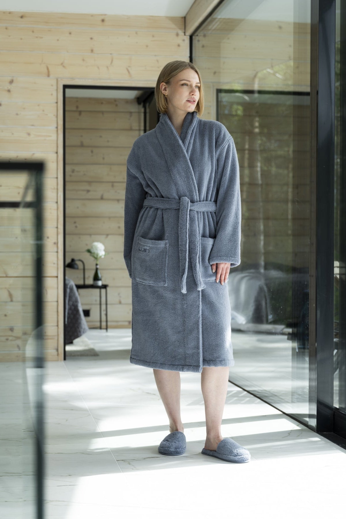 Bathrobe Unisex Soft Blue