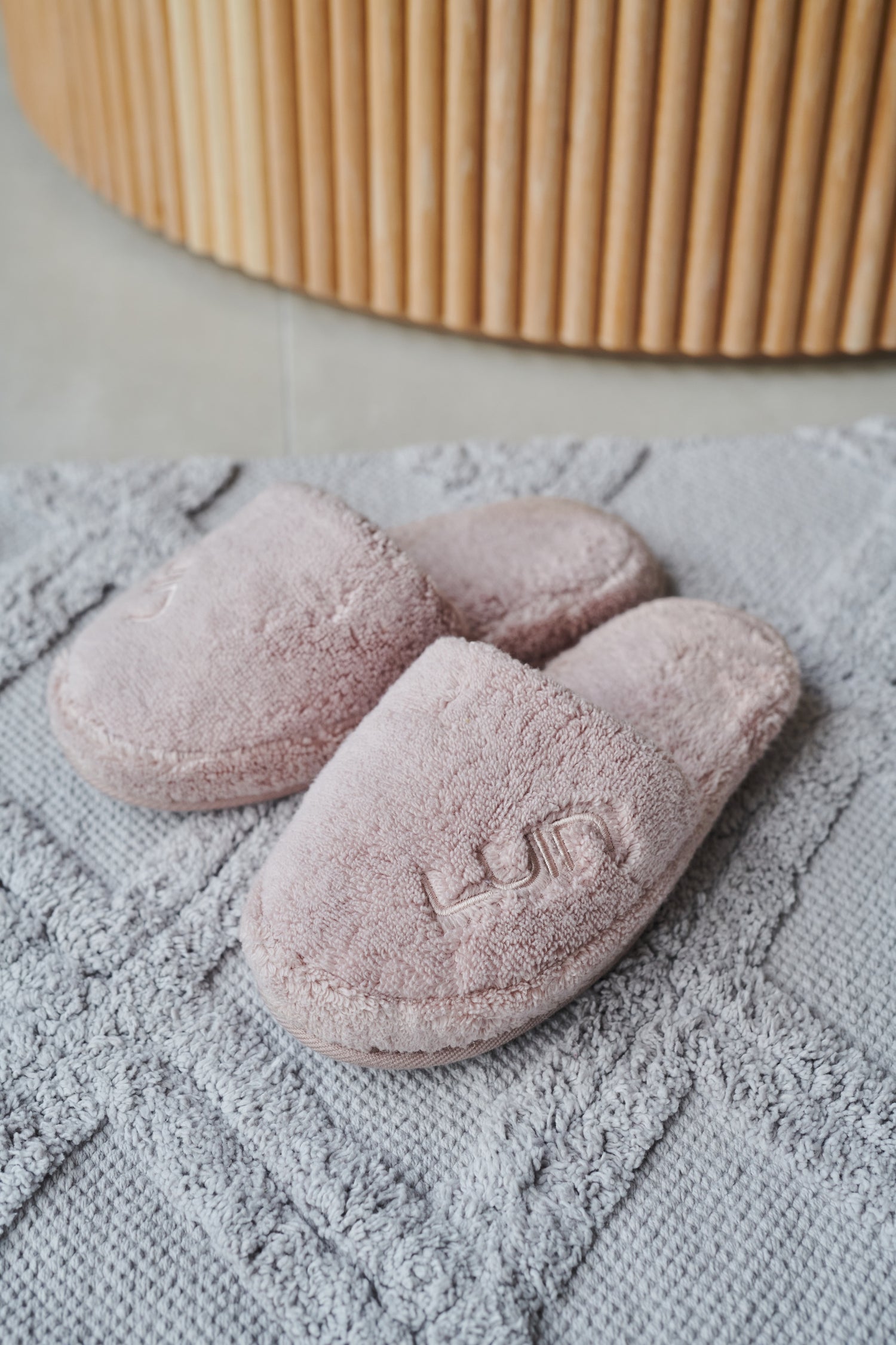 Cosy Bath Slippers Dusty Rose