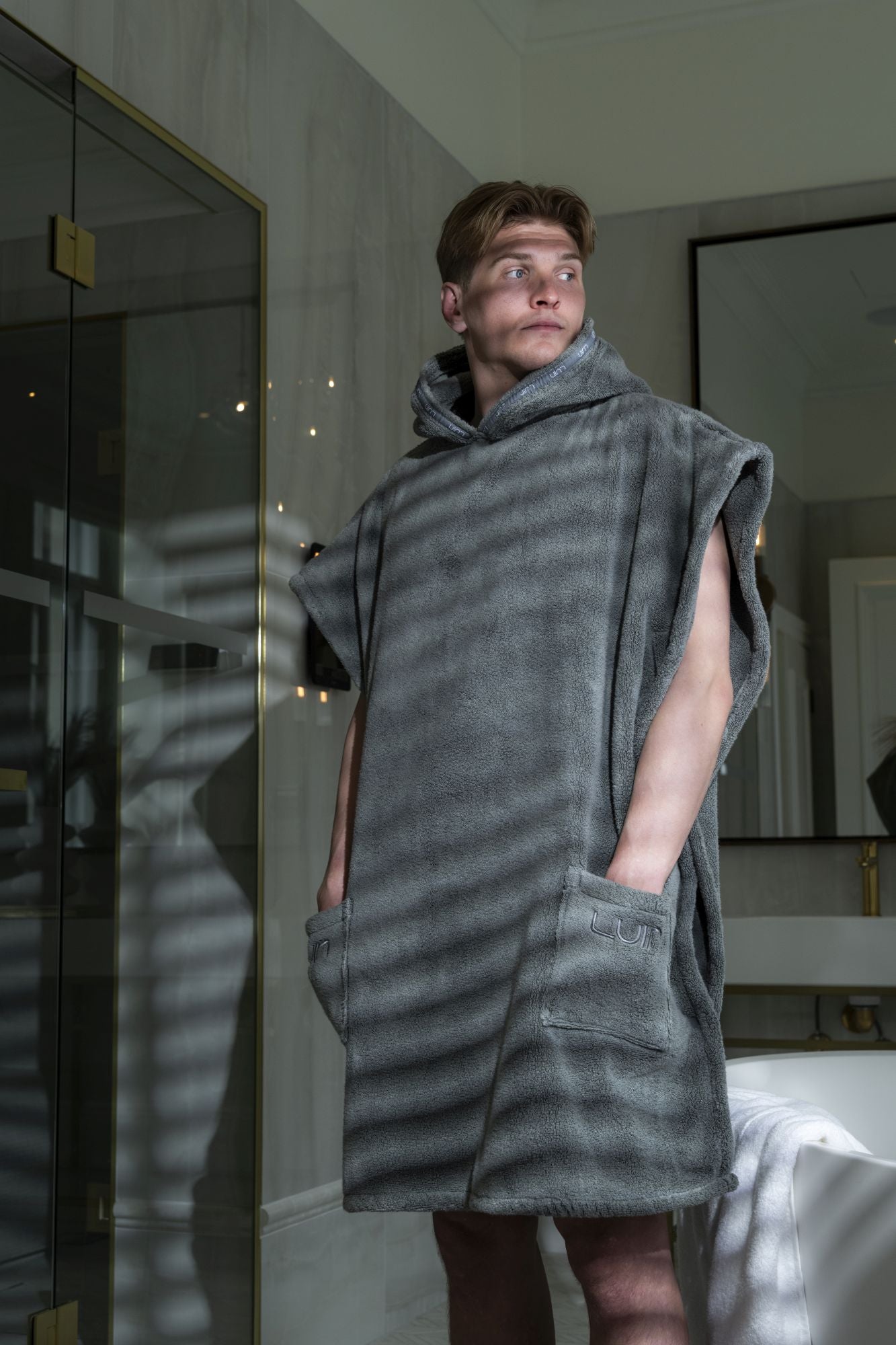 Unisex Poncho Towel Granite