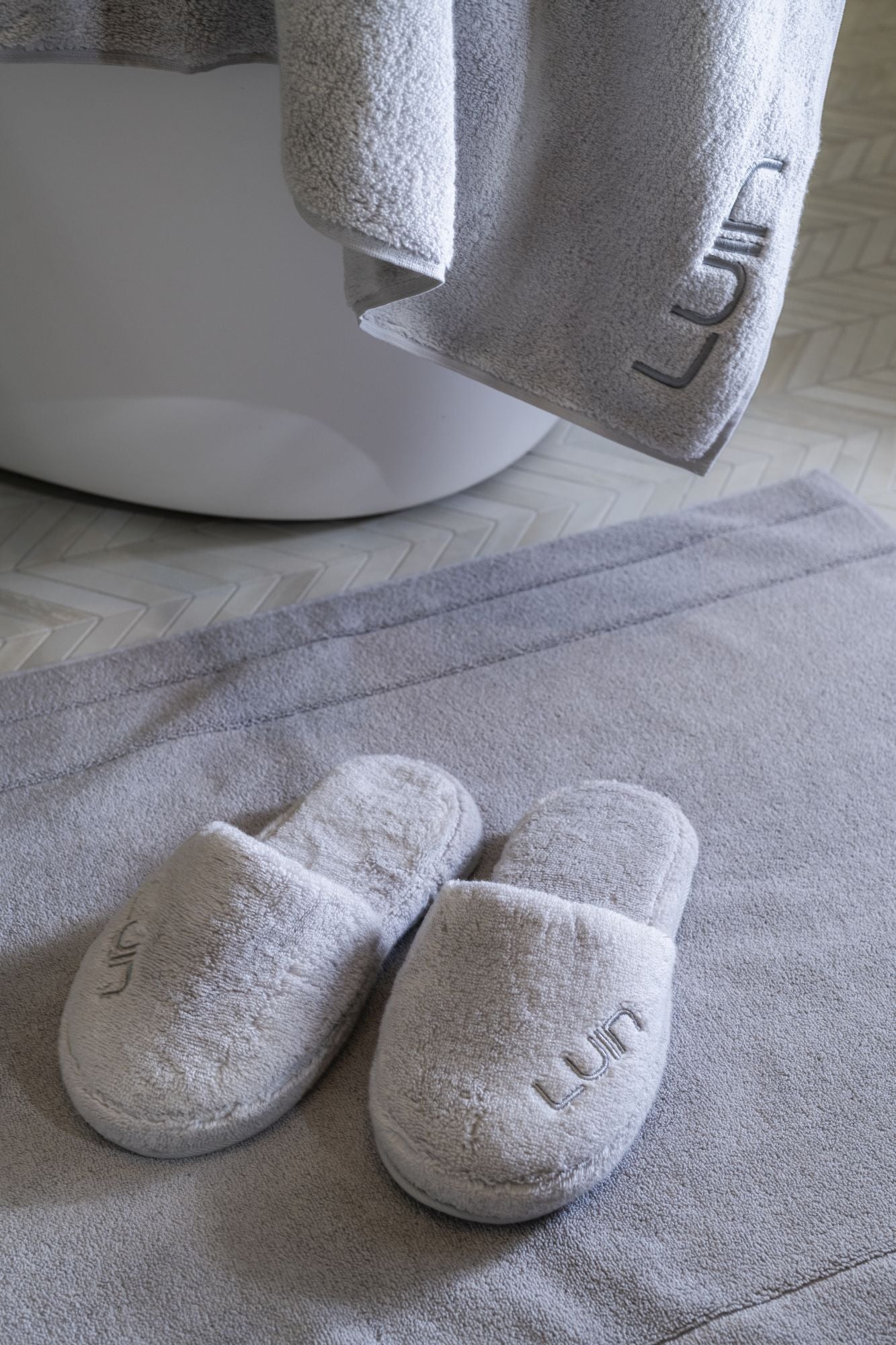 Cosy Bath Slippers Pearl Grey