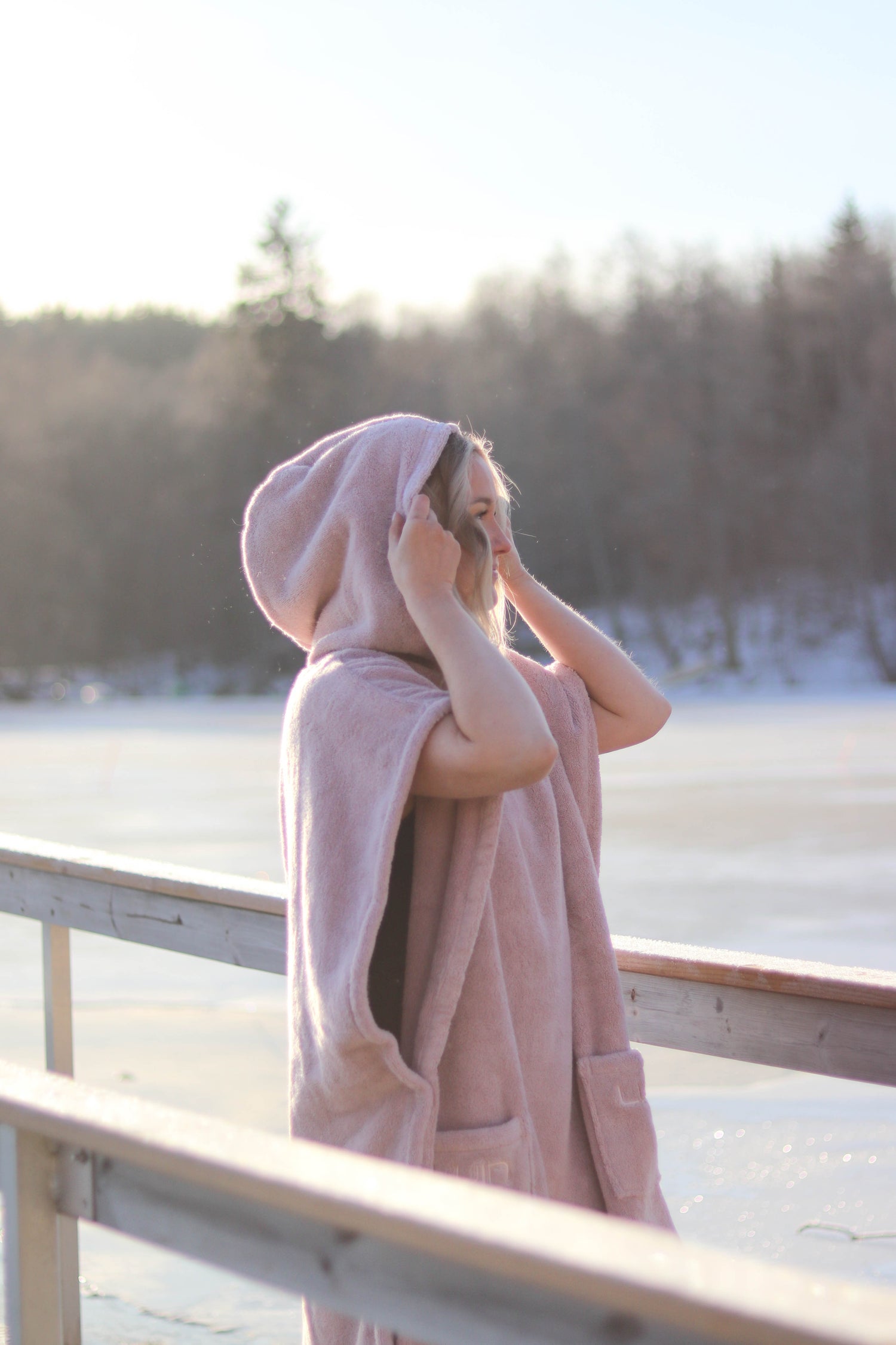 Unisex Poncho Towel Dusty Rose