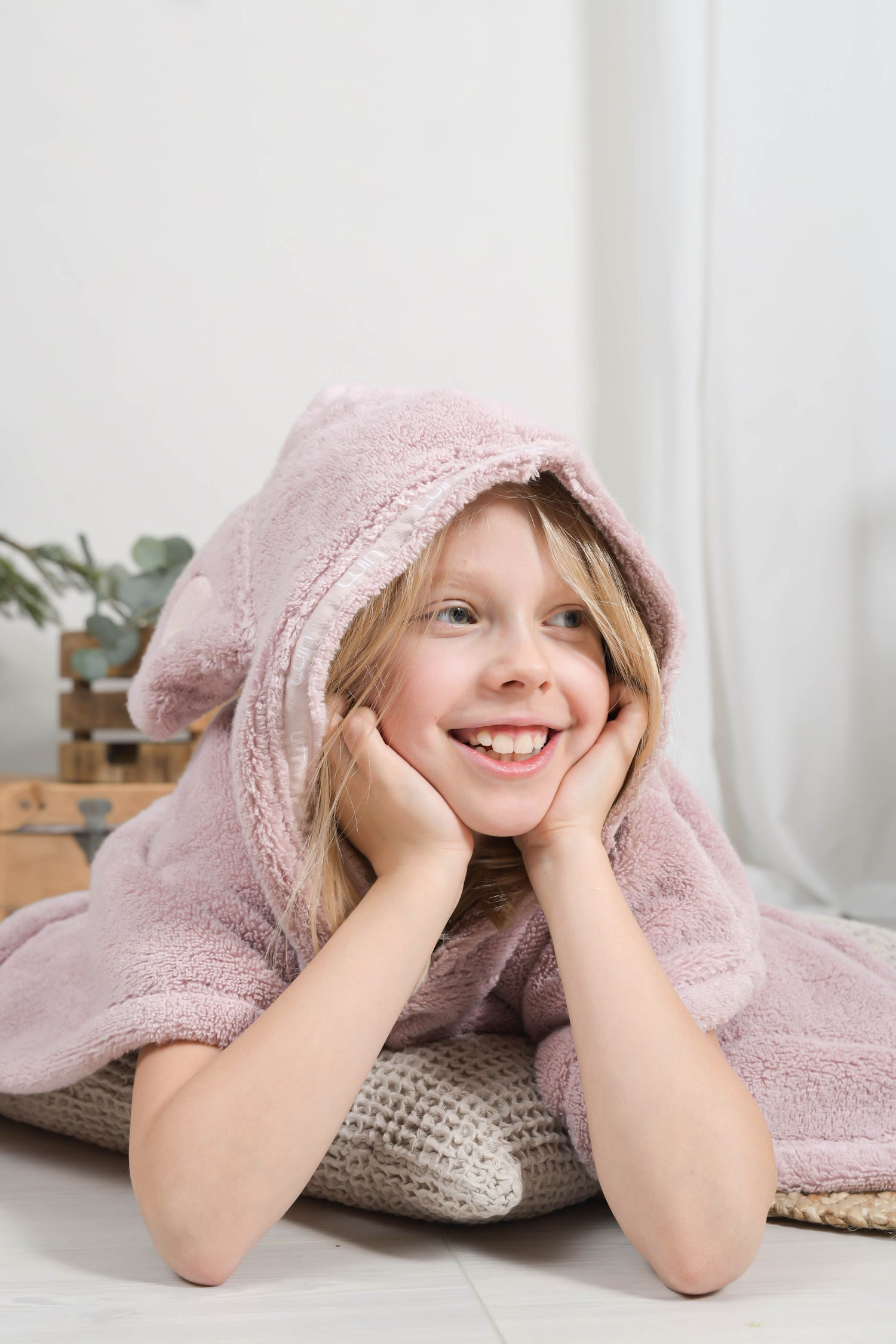 Kids Poncho Towel Dusty Rose