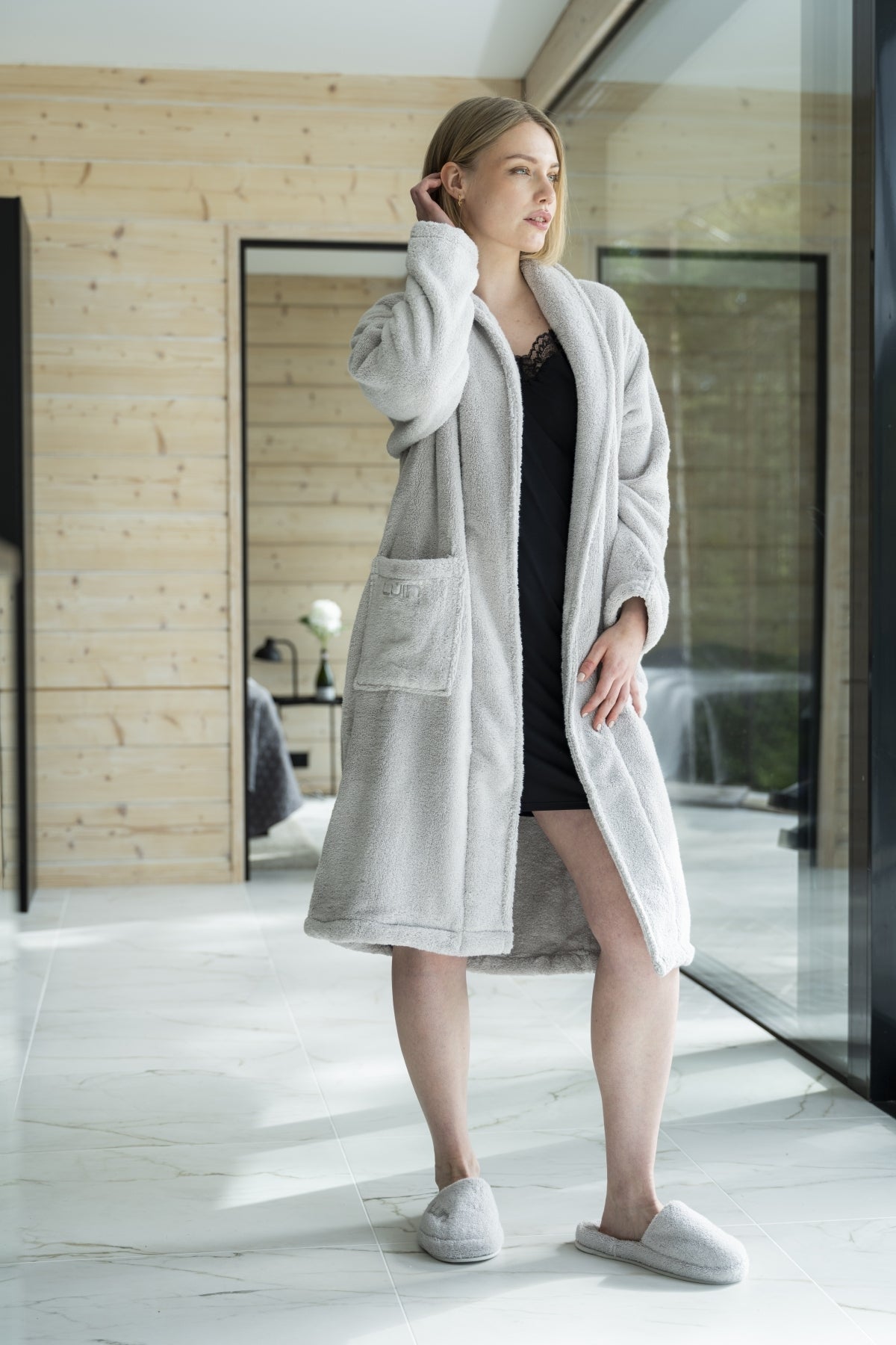 Bathrobe Unisex Pearl Grey