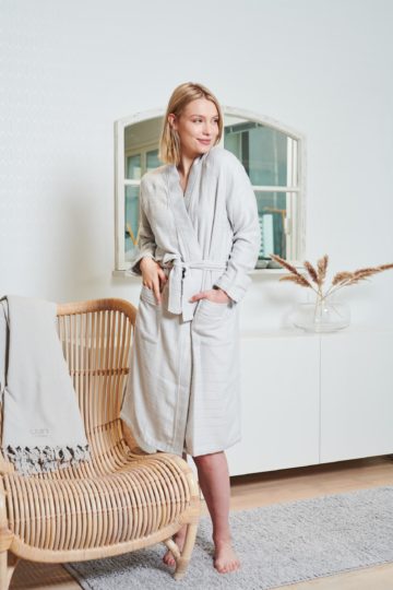 Bamboo Morning Gown, Pearl Grey
