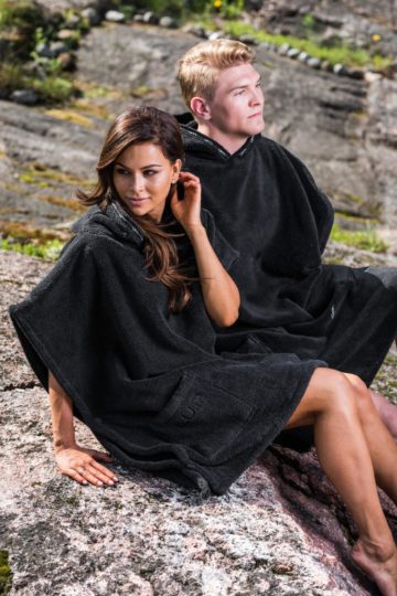 Unisex Poncho Towel Black