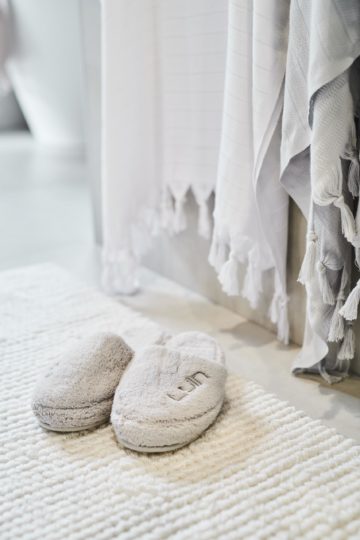 Cosy Bath Slippers Pearl Grey