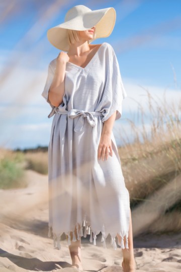 Bamboo Kaftan Pearl Grey