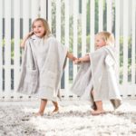 Poncho Towels for 1-10 years Pearl Grey
