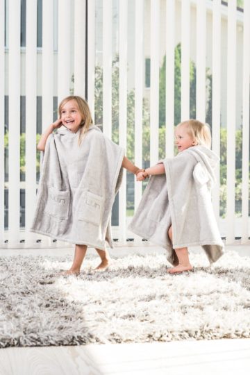 Poncho Towels for 1-10 years Pearl Grey