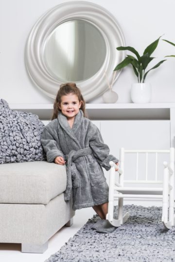 Kids Bathrobe for 3-12 years Granite