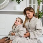 Kids Bathrobes for 3-12 years Sand - Image 2