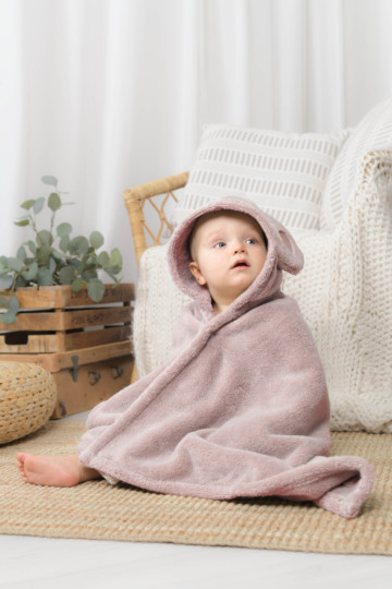 Baby&Cape Towel for 0-5 yrs. Dusty Rose