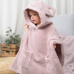 Poncho Towels for 1-10 yrs Dusty Rose
