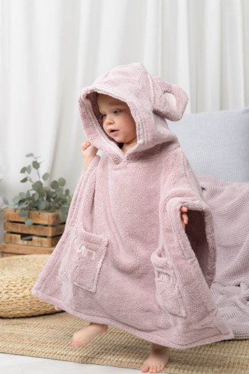 Poncho Towels for 1-10 yrs Dusty Rose