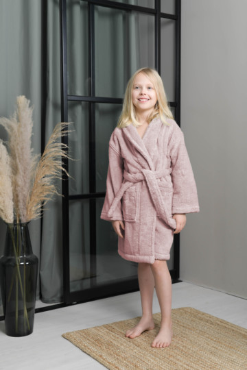 Kids Bathrobes for 3-12 years Dusty Rose